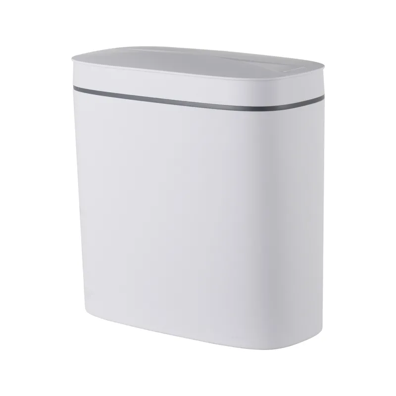 Відро для сміття сенсорне овальне Mixxus Flat-TC0109 White 9 л колір білий (MI7074), фото 1