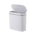 Відро для сміття сенсорне овальне Mixxus Flat-TC0109 White 9 л колір білий (MI7074), фото 4