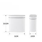 Відро для сміття сенсорне овальне Mixxus Flat-TC0109 White 9 л колір білий (MI7074), фото 8