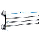 Тримач для рушників з 3 поворотними планками Zerix LR3313 (LL1443), фото 2