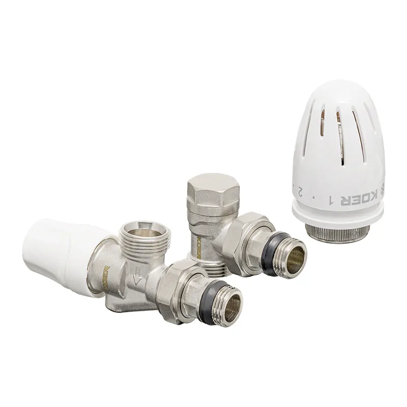 Комплект для під'єднання радіатора Koer SET-16 — 1/2"x3/4" (осьовий) з термоголовкою НН (KR3179), фото 1