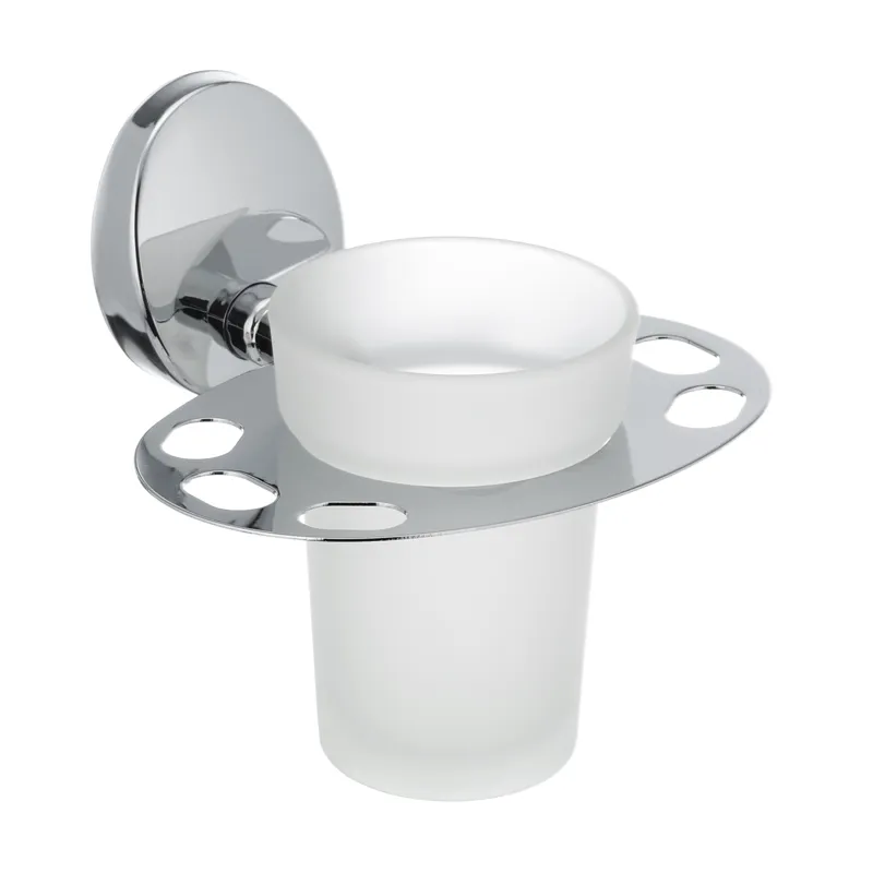 Склянка настінна з підставкою для зубних щіток Zerix LR3306-1 (LL1434), фото 1