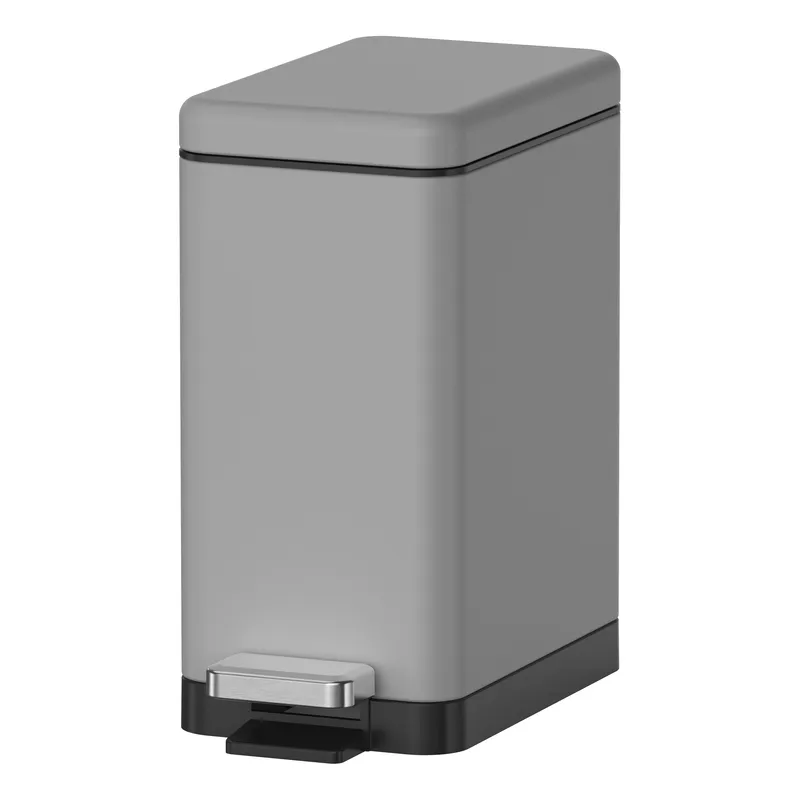 Відро для сміття з плавним закриванням прямокутне Koer TC-010210-07 10 л колір сірий (KR5599), фото 1