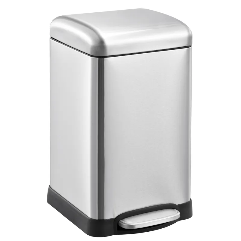 Відро для сміття з плавним закриванням квадратне Mixxus Style-TC0106 SS Color 6 л колір неіржавка (MI70, фото 1