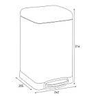 Відро для сміття з плавним закриванням квадратне Mixxus Style-TC0106 SS Color 6 л колір неіржавка (MI70, фото 3