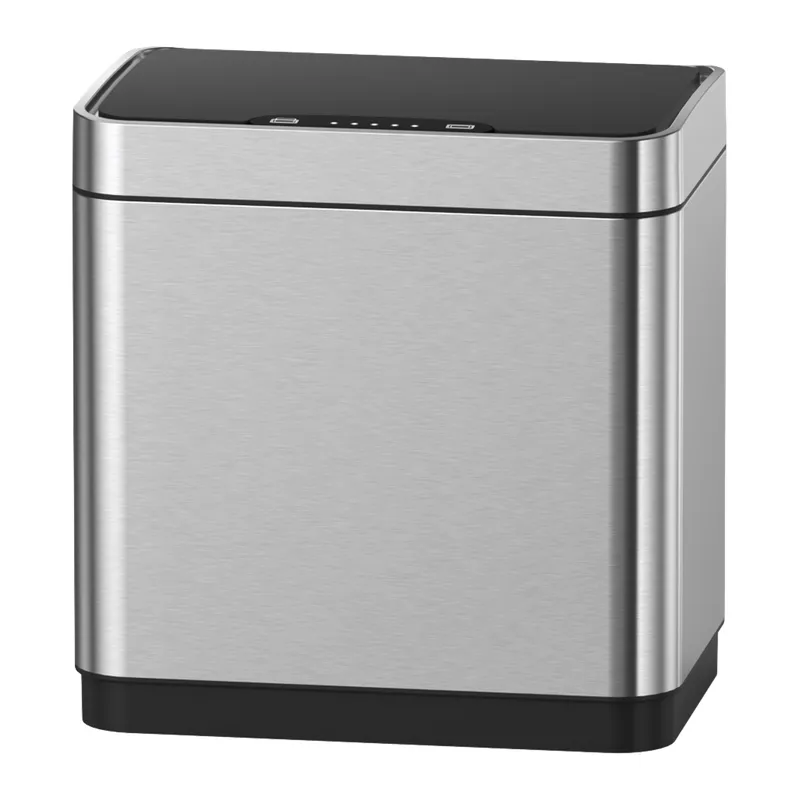Відро для сміття сенсорне прямокутне Koer TC-020312-02 12 л колір неіржавка сталь (KR5586), фото 1