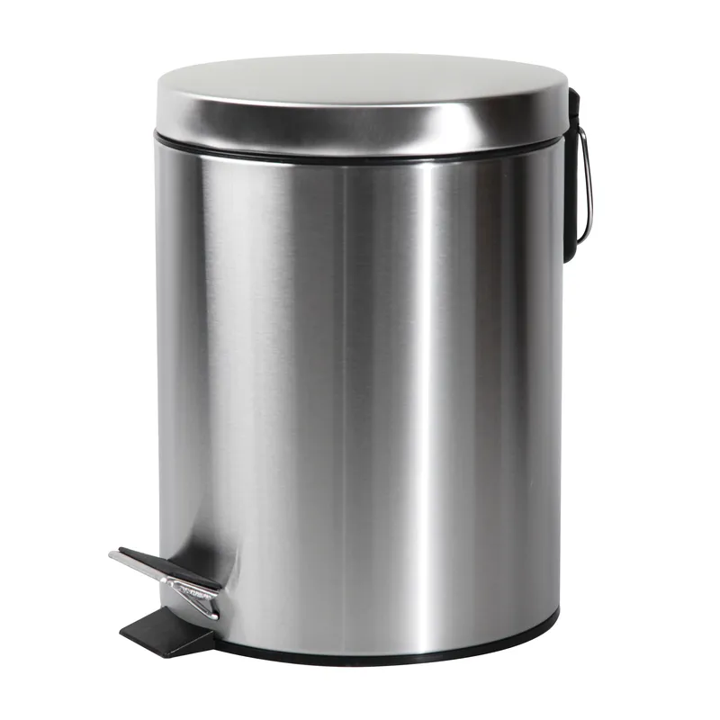 Відро для сміття кругле Zerix Solo-TC0107 SS Color 7 л колір неіржавка сталь (ZX5899), фото 1