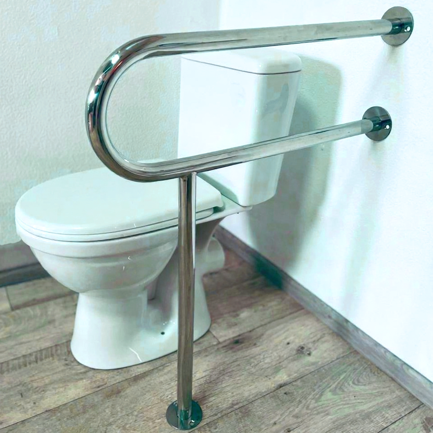 Поручень "стіна-підлога" одинарний для людей з обмеженими можливостями в туалет (789-60), фото 1