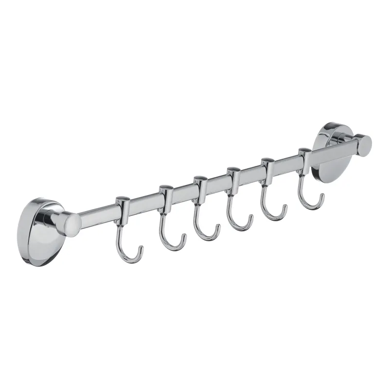 Вішалка для рушників у ванну з 6 рухомими гачками Zerix LR3315-6 (LL1449), фото 1