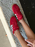 Кеди жіночі замшеві червоні з білими смужками, фото 6