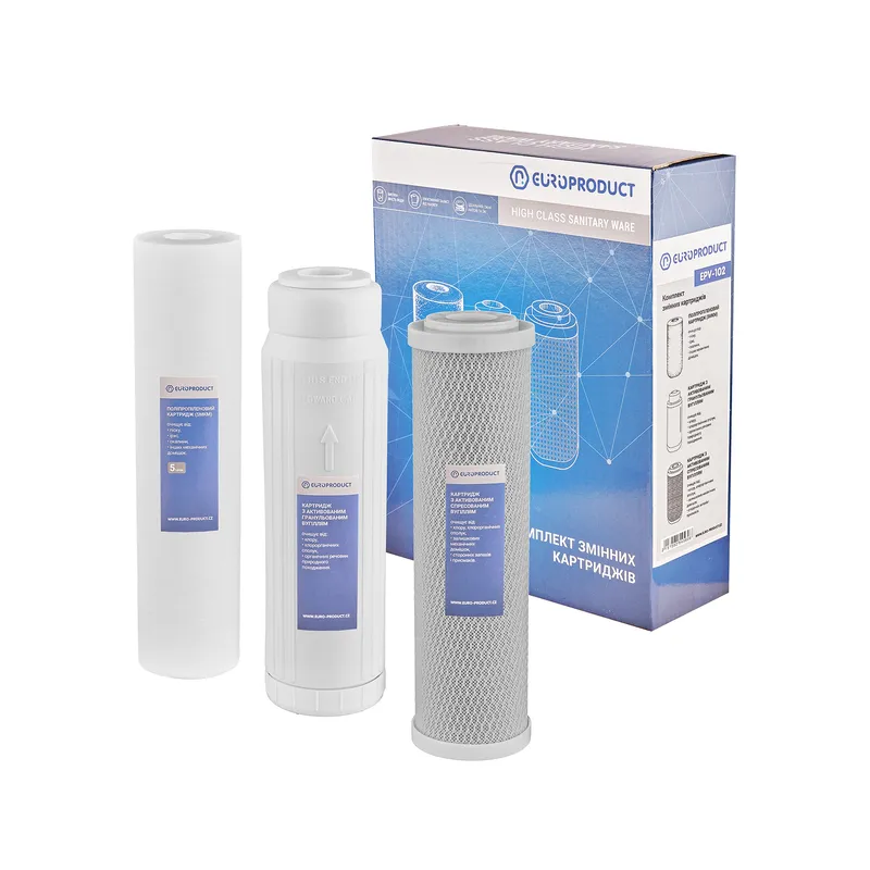 Комплект змінних картриджів Europroduct EPV-102 (ППР 5 мкм + акт.гран.вуг.+акт.спрес.вуг.) (EP5456), фото 1