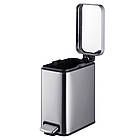 Відро для сміття з плавним закриванням прямокутне Mixxus Premium Quadro-TC0105 SS Color 5 л колір неірж, фото 6