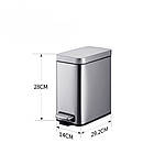 Відро для сміття з плавним закриванням прямокутне Mixxus Premium Quadro-TC0105 SS Color 5 л колір неірж, фото 8