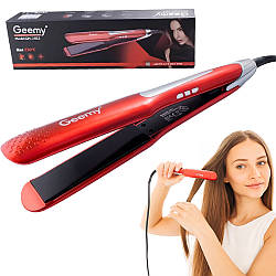 Праска для волосся 40Вт, Geemy GM-2832, Червоний / Випрямляч для волосся / Плойка для волосся / Плойка-випрямляч