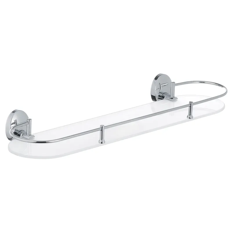 Скляна полиця у ванну з відкидним обмежувачем Zerix LR3307-1 (LL1435), фото 1