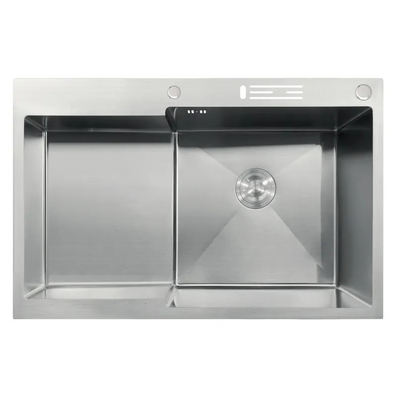 Мийка MIXXUS MH7849R-HK NANO-SILVER (3.0/0.9) з неіржавкої сталі "глибоке крило", з підставкою, фото 1