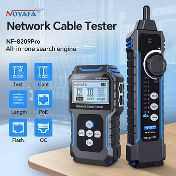 NOYAFA NF8209Pro кабельний тестер, PoE тестер, Wiremap, SCAN, NCV, QC, TDR-вимірювання