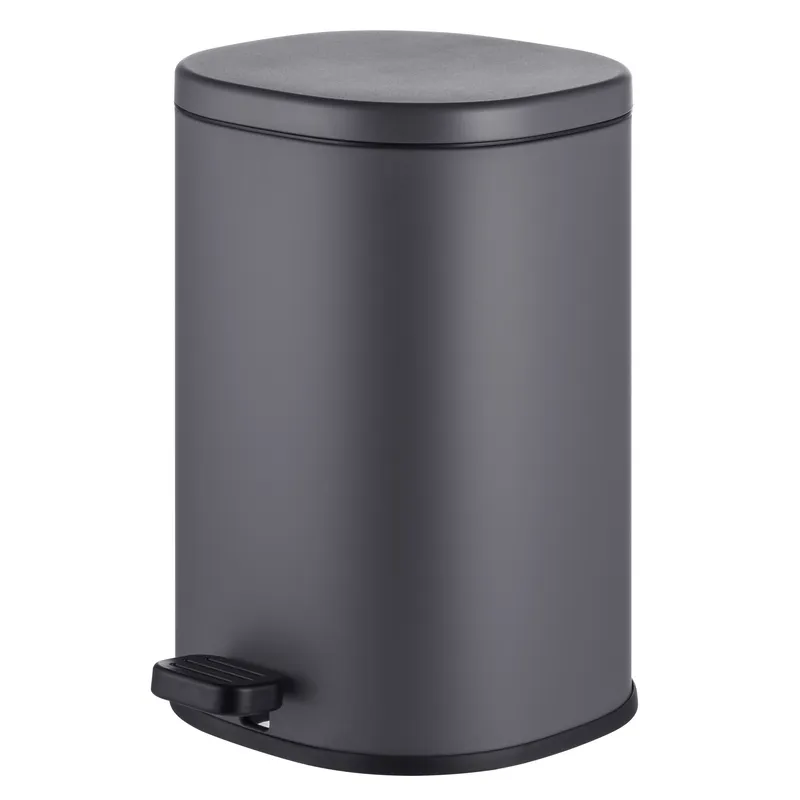 Відро для сміття з плавним закриванням овальне Mixxus Premium Olivary-TC0105 Graphite 5 л колір графіт, фото 1