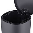 Відро для сміття з плавним закриванням овальне Mixxus Premium Olivary-TC0105 Graphite 5 л колір графіт, фото 7