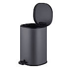 Відро для сміття з плавним закриванням овальне Mixxus Premium Olivary-TC0105 Graphite 5 л колір графіт, фото 9