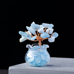 Дерево щастя в баночці Аквамарин