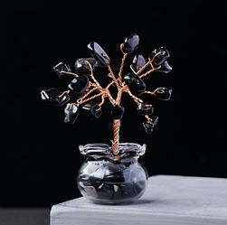 Дерево щастя в баночці Обсидіан