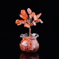 Дерево щастя в баночці Червоний агат