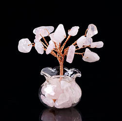 Дерево щастя в баночці Рожевий кварц