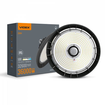 LED світильник висотний ХайБей VIDEX 200W 5000K 36000Lm Чорний, фото 1