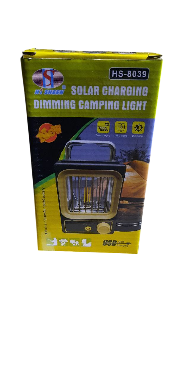 Кемпінговий ліхтар з акумулятором і сонячною панеллю HS 9039 (80)