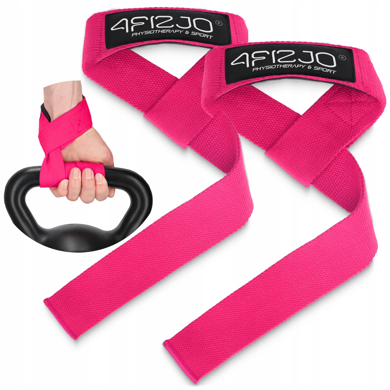 Лямки для станової тяги 4FIZJO Deadlift Straps Pink (P-5905973402293)