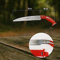 Пила садова SHUNKUN 350 мм з високовуглецевої сталі з антиадгезійним покриттям і чохлом