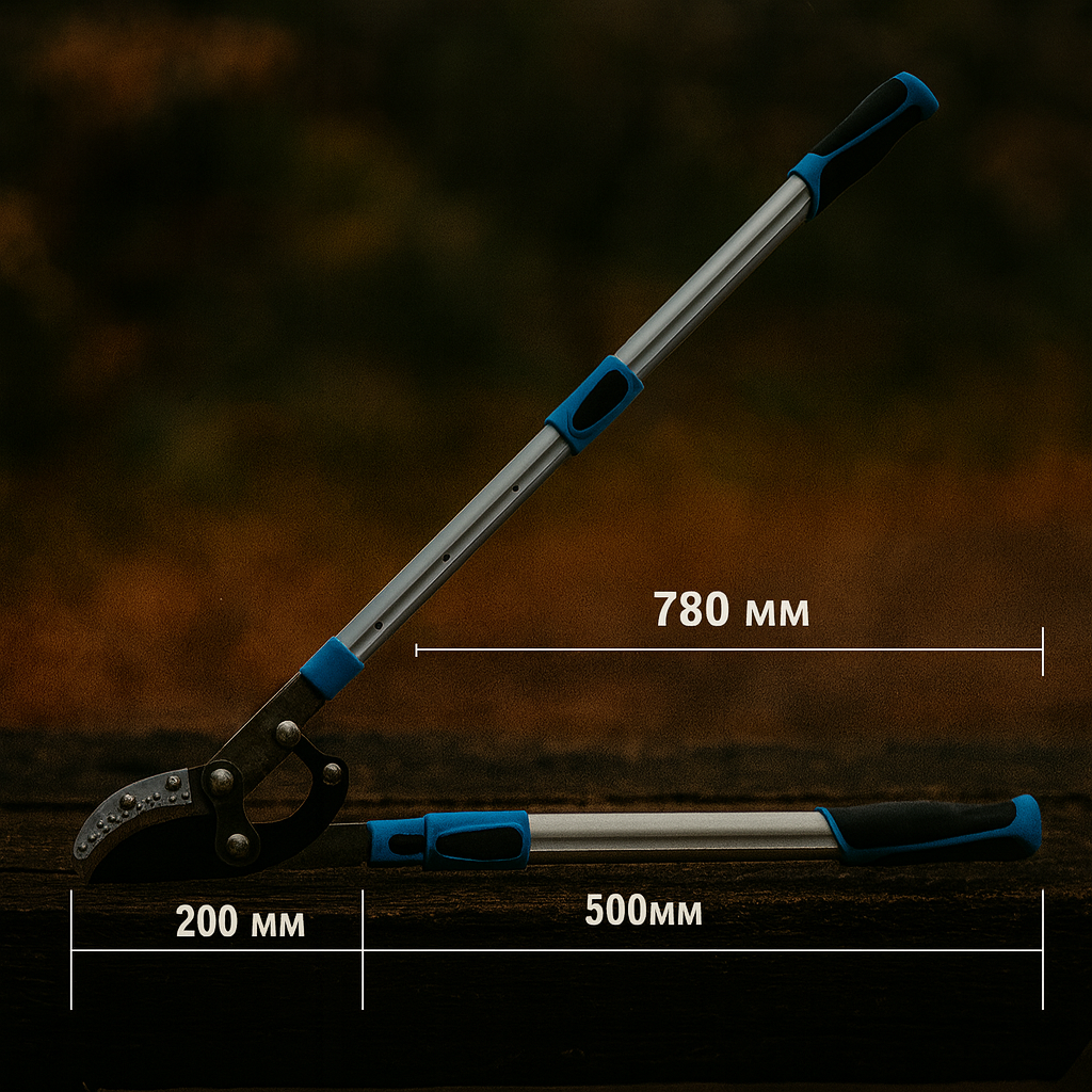 Сучкоріз для обрізки гілок професійний, телескопічні ручки 700-980 мм + маска у комплекті, фото 1