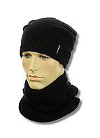 Чоловічий зимовий комплект шапка + бафф на флісі - Felix