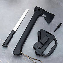 Кемпінгова багатофункціональна тактична сокира для полювання в пластиковому чохлі 5 в 1 1860 (JS)