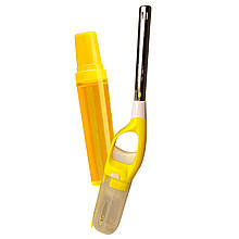 Побутова потужна кухонна запальничка з п'єзопідпалом та балончиком ICQ Lighter XHG8803 Жовтий (AMN)