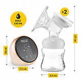Молоковідсмоктувач електричний 4FIZJO Twin подвійний, 150 мл x 2 Pink (P-5905973402415), фото 7