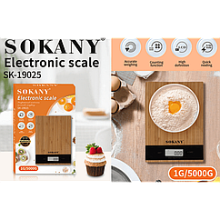 Кухонні ваги Sokany SK-19025 до 5 кг 15,5х2,5х22,5 см