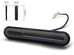 Ліхтар задній світлодіодний WD-9001 10-30 V 28 LED IP67 (1 шт.). Розмір: 235*43*17 мм