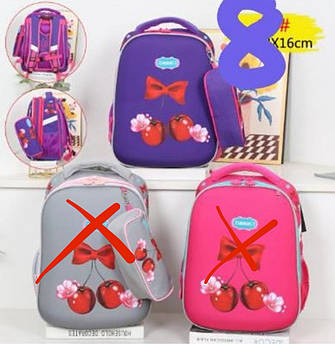 Рюкзак шкільний міський 37*28 см з пеналом та щільною спинкою принт Вишні у різних варіантах Lju