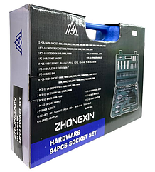 Набір інструментів хромованих 94 шт Wrench Socket для дому та авто