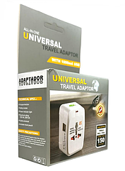 Універсальний штекер EU-US-UK-CN-JP-IN USB адаптер