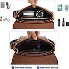 Недорогий сумка чоловіча через плече Baldwin наплічна сумка коричнева S-122, фото 3