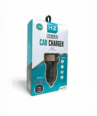 Автомобільний зарядний пристрій USB адаптер Qualcomm з дисплеєм 3.0 28W HZ Global Supplier