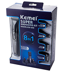 Професійна машинка для стрижки Kemei KM-640 8 в 1 з насадками і акумулятором