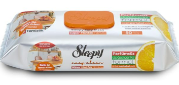 Вологі серветки для прибирання кухні Sleepy Extra Апельсин 50 шт, фото 1