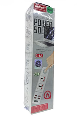 Мережевий подовжувач Remax BKL-02 2-роз'єми 4-USB 3.4A