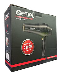 Фен для волосся Gemei GM-1763 2400Вт чорний