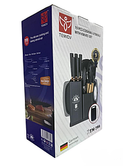 Набір кухонного приладдя TEMIOV 19шт чорний харчовий силікон нержавіюча сталь