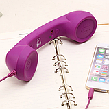 Телефонна ретро трубка, гарнітура для мобільного телефона, смартфона, роз'єм 3,5 Jack біла, чорна, фото 6